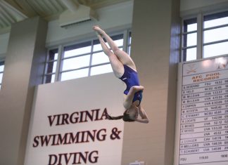 Cavalier Swim & Dive Team Dominates Hokies in a ‘Bittersweet’ Senior Meet