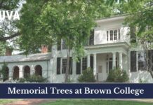 Memorial trees at Brown College